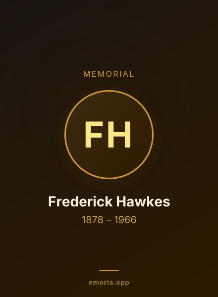 Memorial portrait of Frederick Hawkes