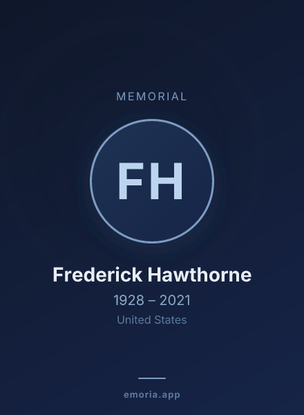 Memorial portrait of Frederick Hawthorne