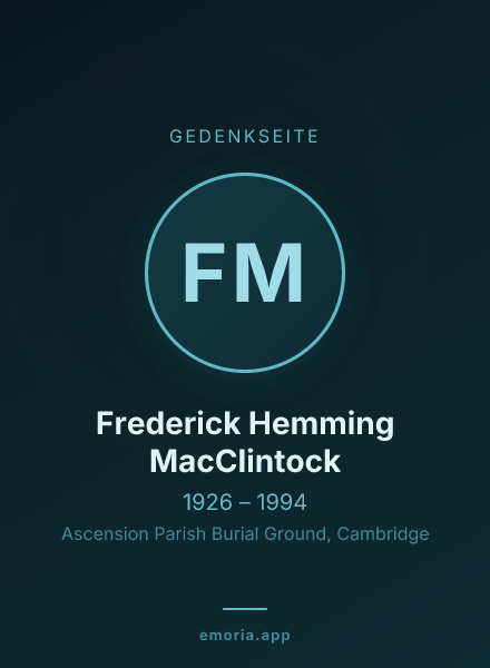 Gedenkportrait von Frederick Hemming MacClintock
