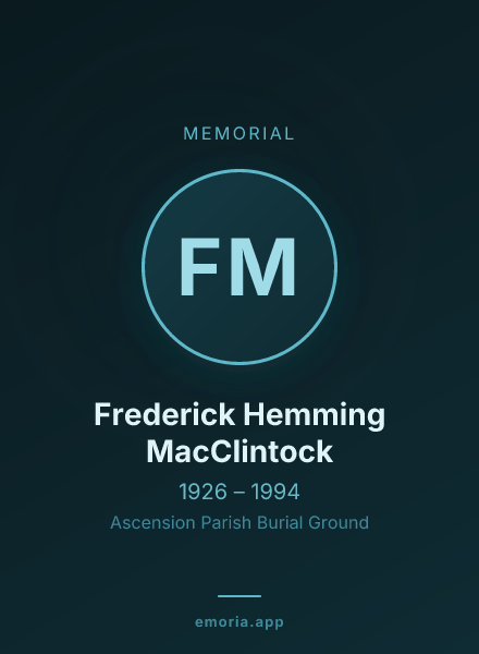 Memorial portrait of Frederick Hemming MacClintock