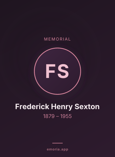 Memorial portrait of Frederick Henry Sexton