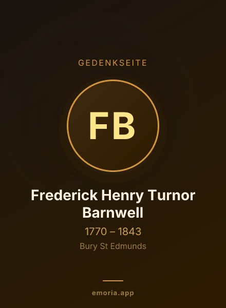 Gedenkportrait von Frederick Henry Turnor Barnwell