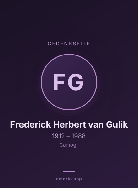 Gedenkportrait von Frederick Herbert van Gulik