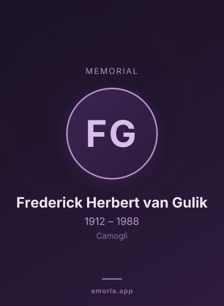 Memorial portrait of Frederick Herbert van Gulik