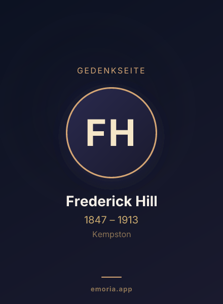 Gedenkportrait von Frederick Hill