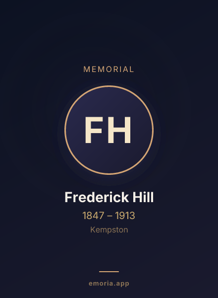 Memorial portrait of Frederick Hill