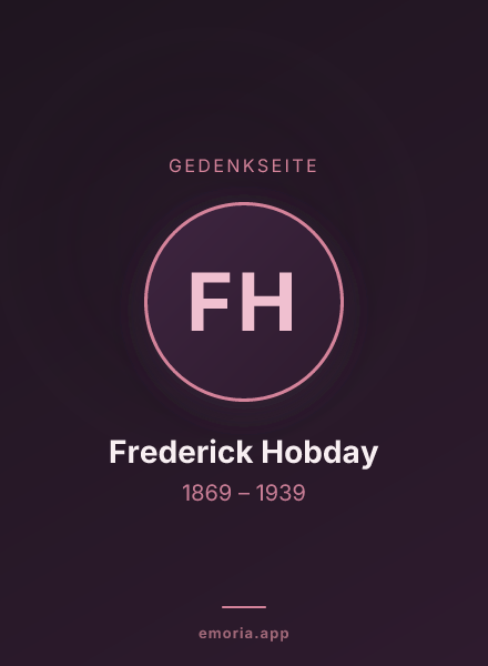Gedenkportrait von Frederick Hobday