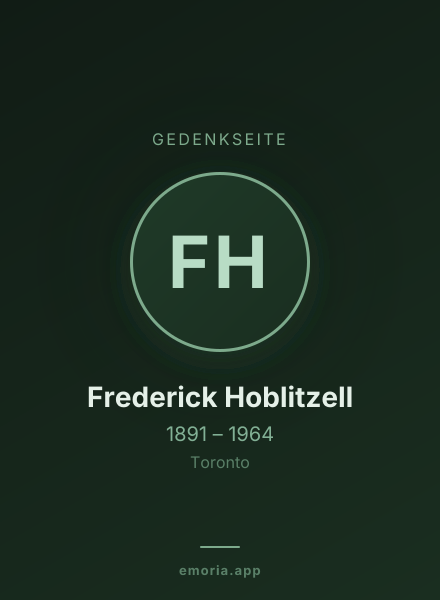 Gedenkportrait von Frederick Hoblitzell