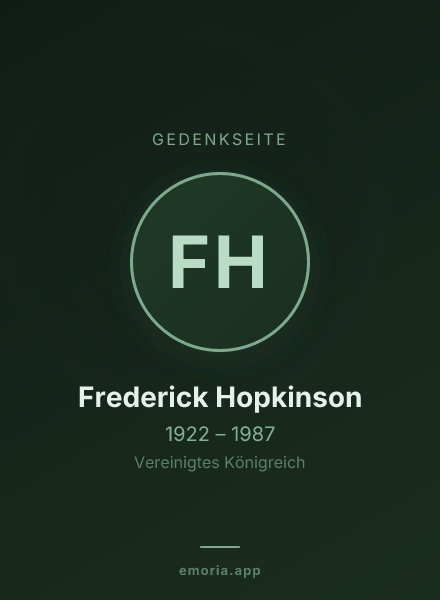 Gedenkportrait von Frederick Hopkinson