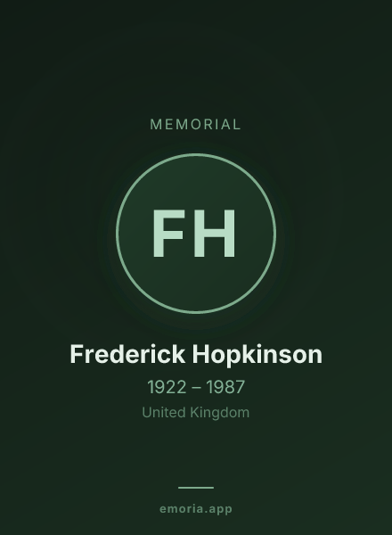Memorial portrait of Frederick Hopkinson