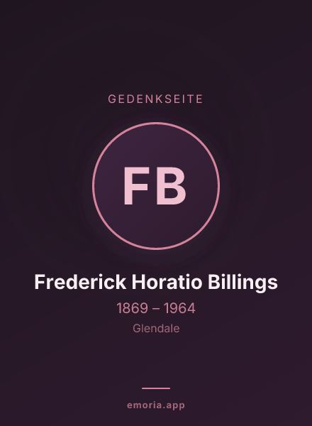 Gedenkportrait von Frederick Horatio Billings