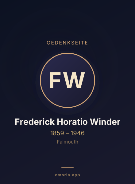 Gedenkportrait von Frederick Horatio Winder