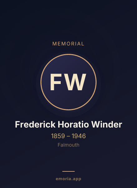 Memorial portrait of Frederick Horatio Winder
