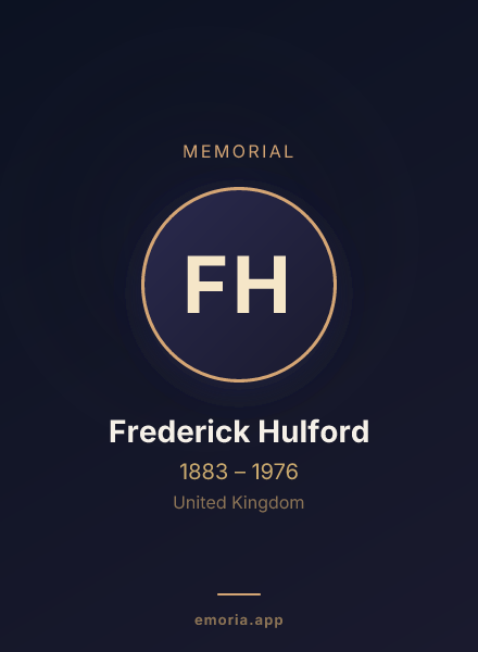 Memorial portrait of Frederick Hulford