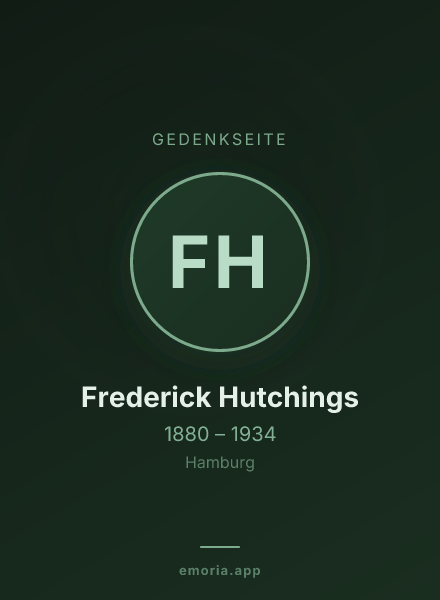 Gedenkportrait von Frederick Hutchings