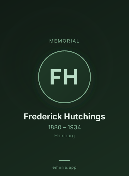 Memorial portrait of Frederick Hutchings