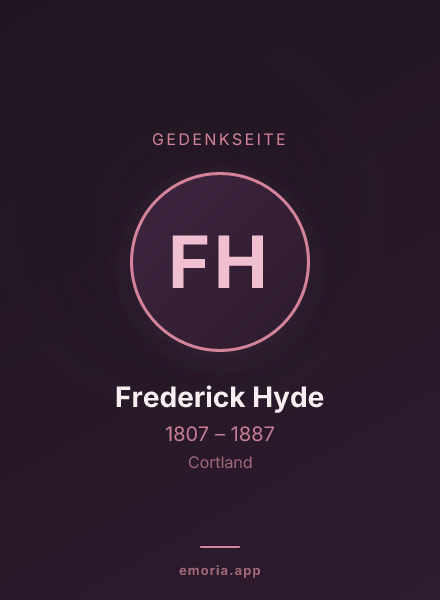 Gedenkportrait von Frederick Hyde