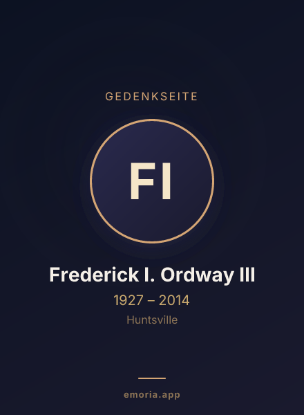 Gedenkportrait von Frederick I. Ordway III
