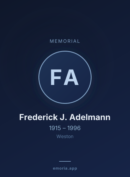 Memorial portrait of Frederick J. Adelmann