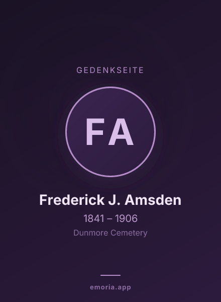 Gedenkportrait von Frederick J. Amsden