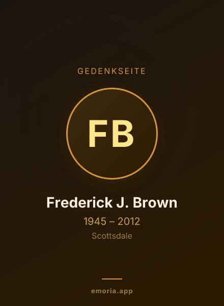 Gedenkportrait von Frederick J. Brown