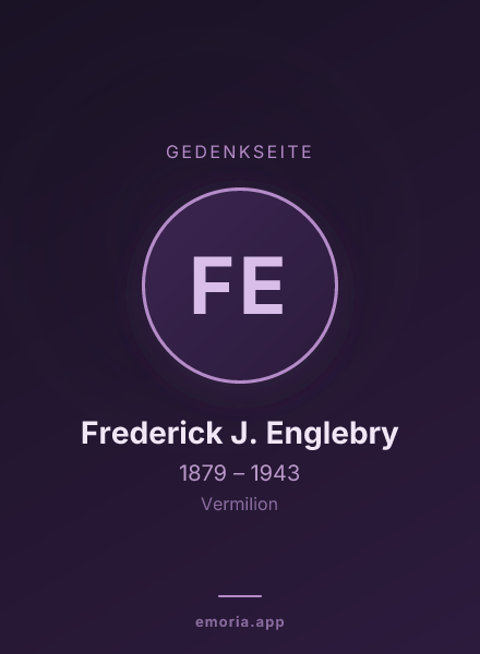 Gedenkportrait von Frederick J. Englebry