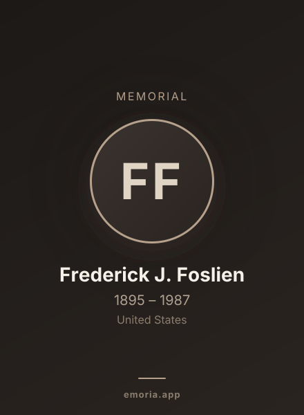 Memorial portrait of Frederick J. Foslien