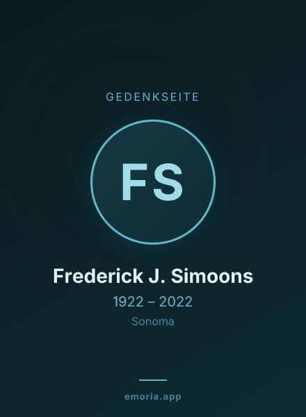Gedenkportrait von Frederick J. Simoons