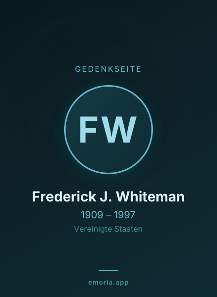 Gedenkportrait von Frederick J. Whiteman