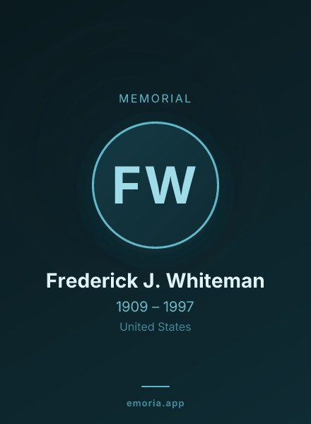 Memorial portrait of Frederick J. Whiteman