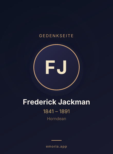 Gedenkportrait von Frederick Jackman
