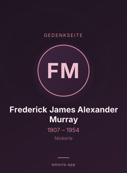 Gedenkportrait von Frederick James Alexander Murray