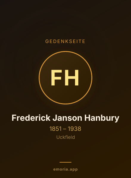 Gedenkportrait von Frederick Janson Hanbury