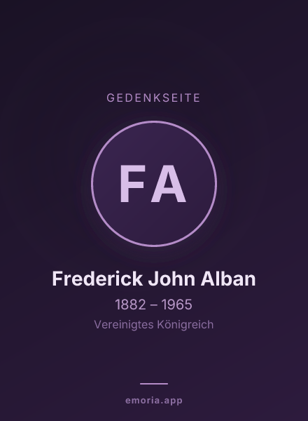 Gedenkportrait von Frederick John Alban