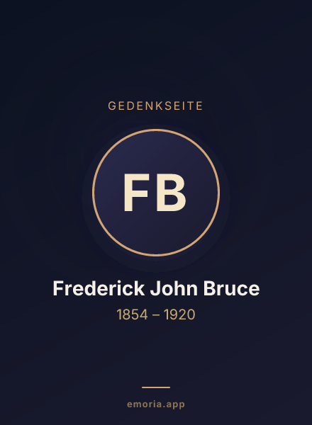 Gedenkportrait von Frederick John Bruce