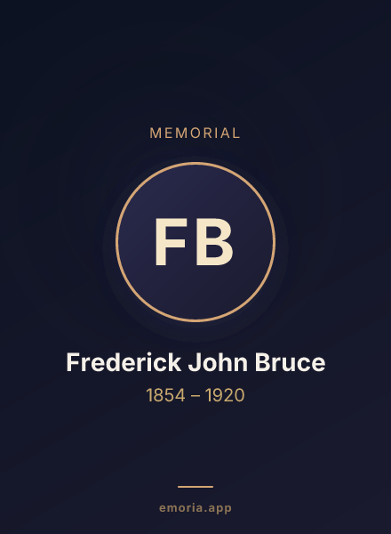 Memorial portrait of Frederick John Bruce