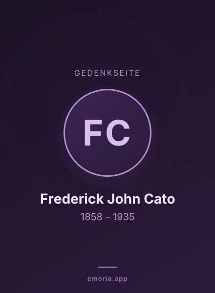 Gedenkportrait von Frederick John Cato