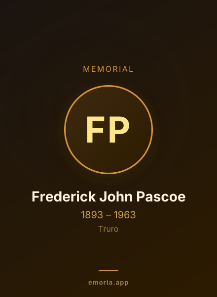 Memorial portrait of Frederick John Pascoe