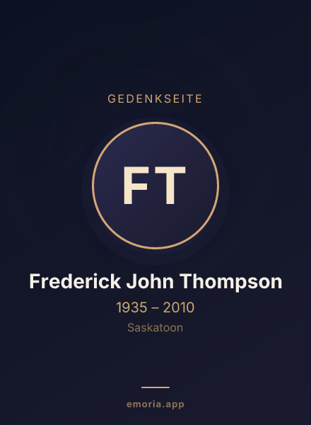 Gedenkportrait von Frederick John Thompson