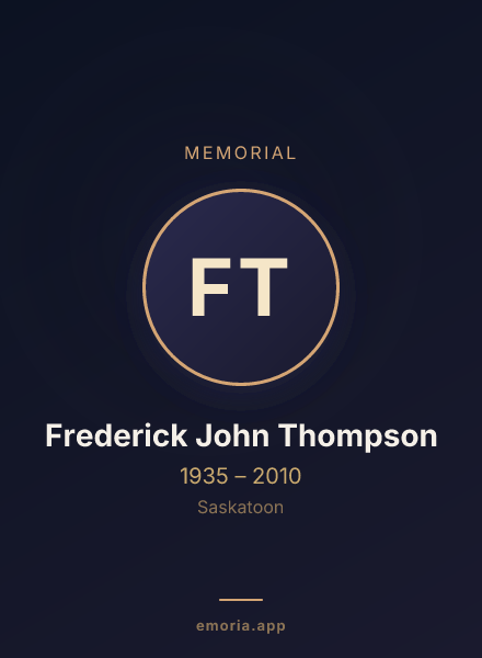 Memorial portrait of Frederick John Thompson
