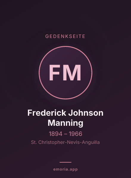 Gedenkportrait von Frederick Johnson Manning