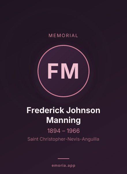 Memorial portrait of Frederick Johnson Manning