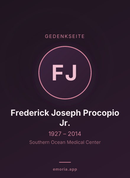 Gedenkportrait von Frederick Joseph Procopio Jr.