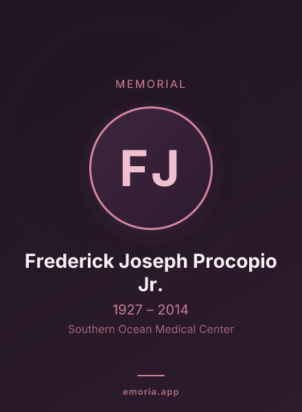Memorial portrait of Frederick Joseph Procopio Jr.