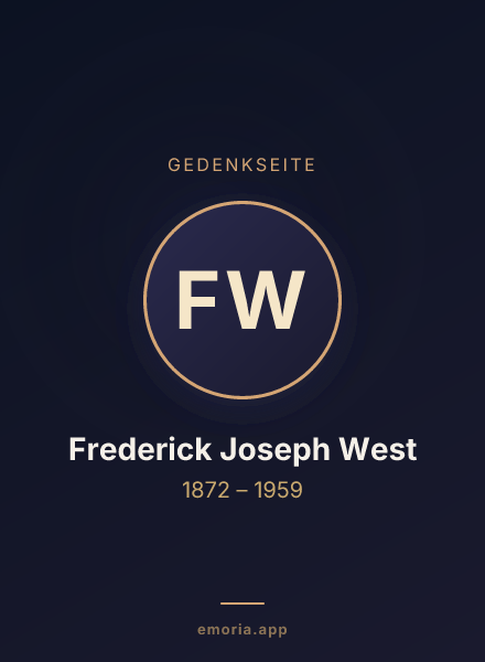 Gedenkportrait von Frederick Joseph West