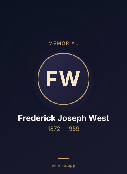 Memorial portrait of Frederick Joseph West