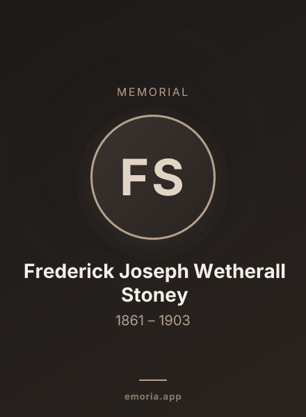 Memorial portrait of Frederick Joseph Wetherall Stoney