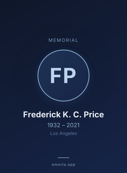 Memorial portrait of Frederick K. C. Price