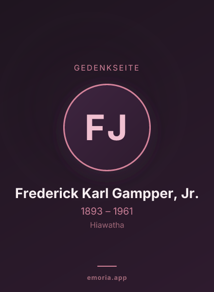 Gedenkportrait von Frederick Karl Gampper, Jr.