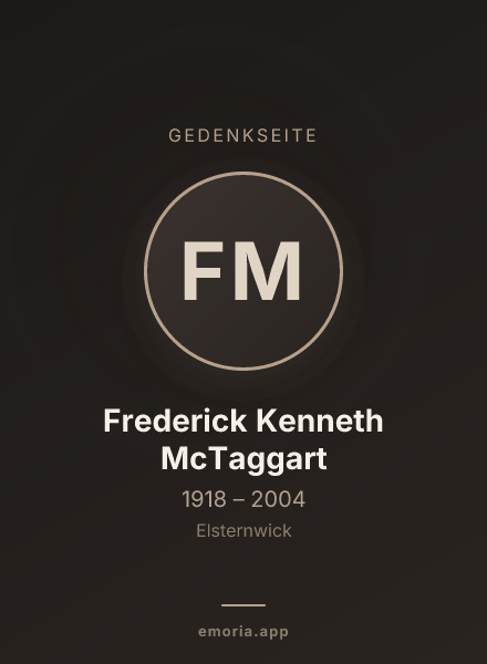 Gedenkportrait von Frederick Kenneth McTaggart